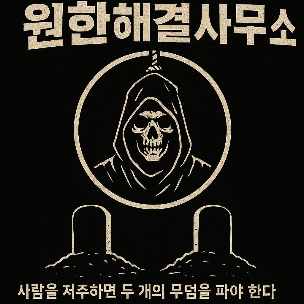 『사회적 파멸』 복수 대행, 텔레 @uramiya18 – 원한해결사무소 한국지사